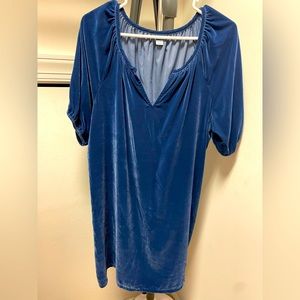 NWOT Blue Velvet Shift Dress